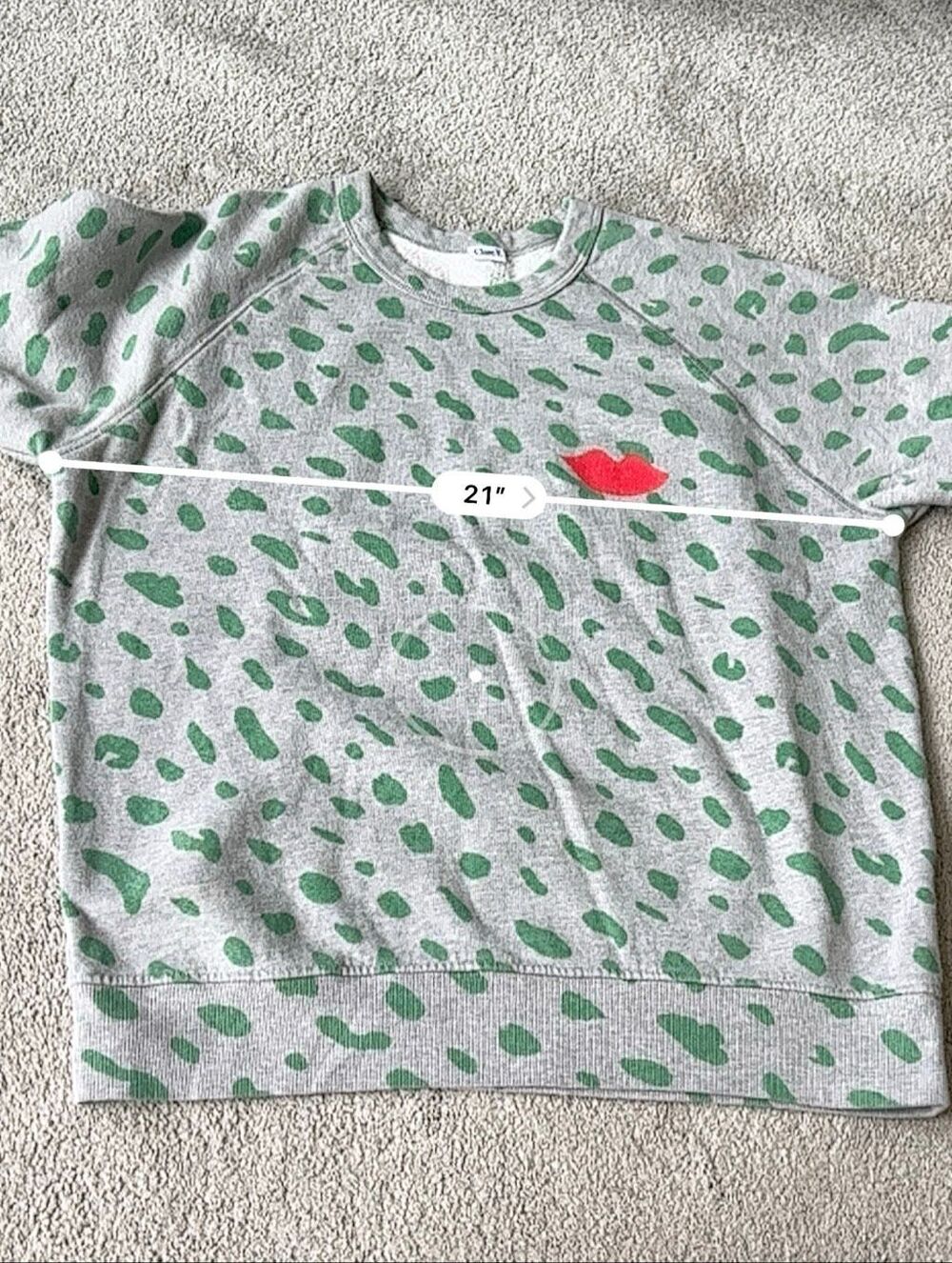 Clare V. Leopard Lips crewneck oversized Sweatshirt, Small $178 F18 - Picture 10 of 11